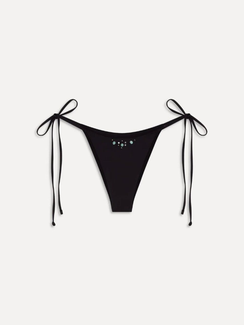 Frankies Bikinis x BELLA HADID Mackenzie String Bikini Bottom Black XS NWT